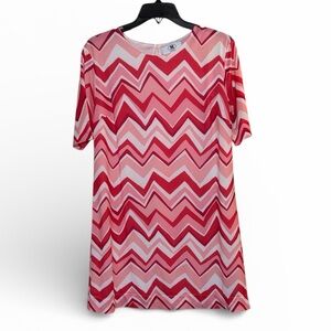 Missoni Zigzag Dress in Pink and Red